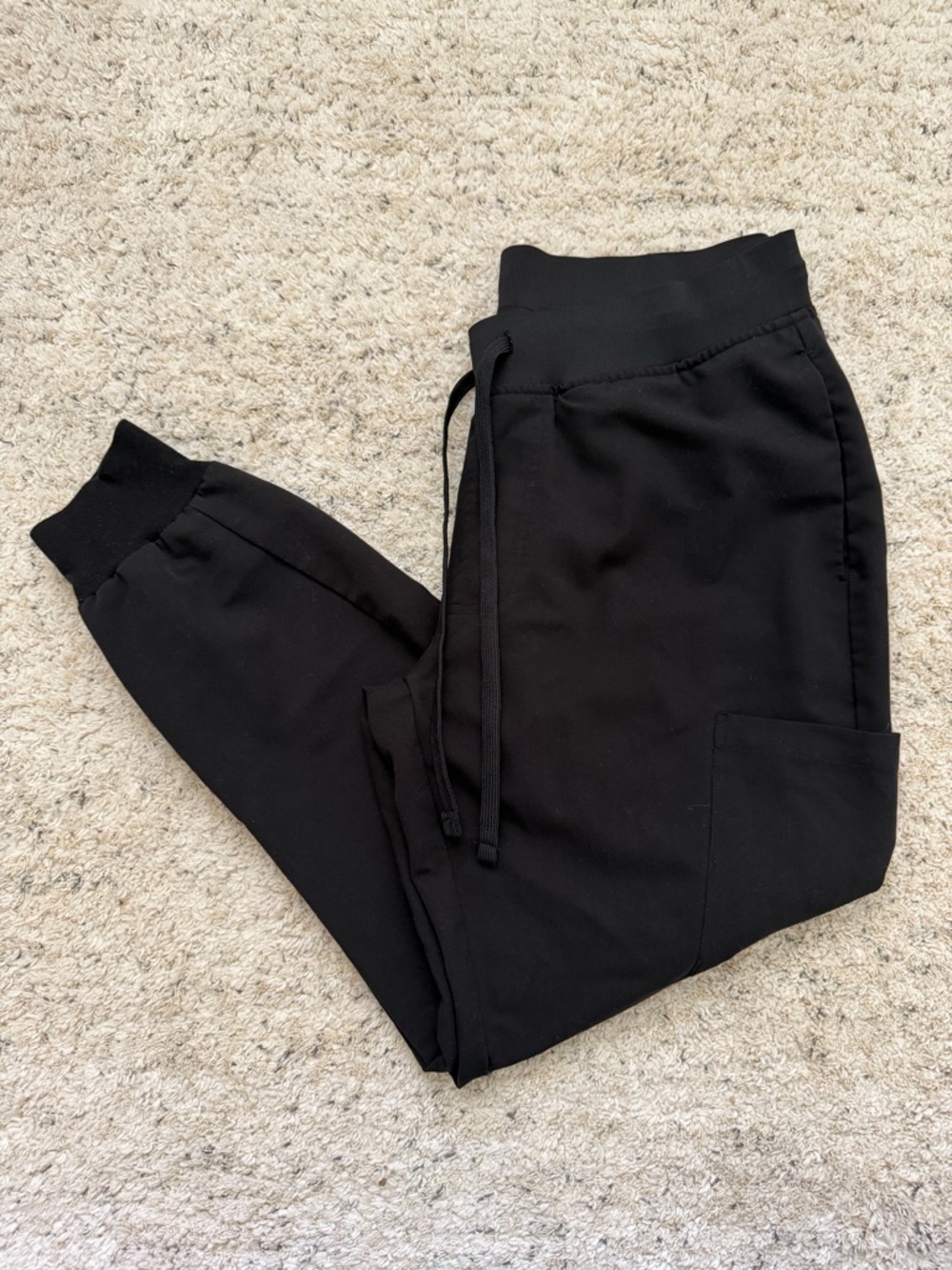 Mandala Black Equa-Tek Jogger Pants Athleisure Travel Pockets P-M
